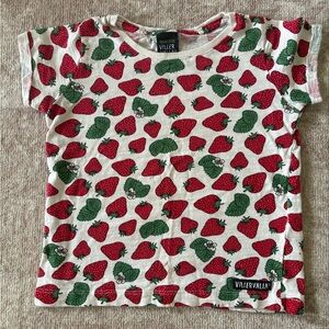 Villervalla Organic Cotton Strawberry Print T-shirt